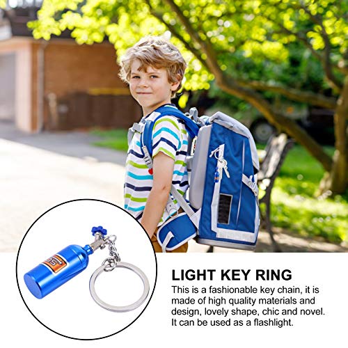 BESPORTBLE 2 Pcs Azul Mini Garrafa de Óxido Nitroso Chaveiro Modelos de Peças Automotivas Modelo de