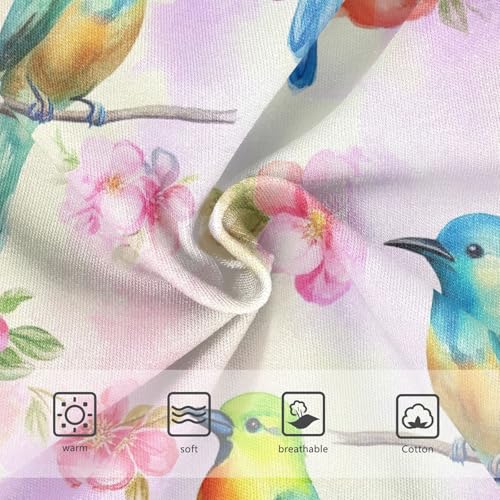 Joisal Watercolor Birds Vibrant Flowers Panties Little Girl Toddler Underwear Floral Cotton Cartoon Briefs Undies Kids 2t3