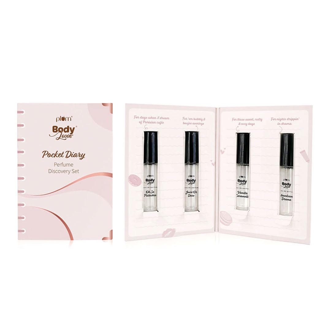 Plum BodyLovin' Pocket Diary Perfume Discovery Set | Pack of 4 EDPs | 3 ML Each-image-49