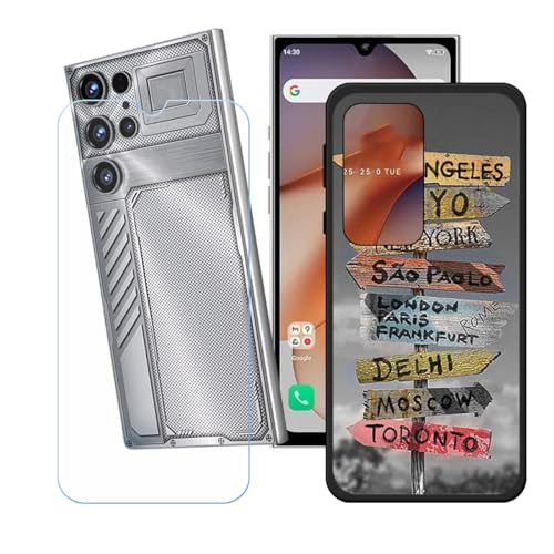 LCEHTOGYE �K�p Oukitel C61 GT +�����K���X�X�N���[���v���e�N�^�[�p�P�[�X�A�K�p Oukitel C61 GT (6,88")�ƌ݊����̂���u���b�N�\�t�gTPU�V���R���Q���P�[�X�ی�J�o�[ LH100