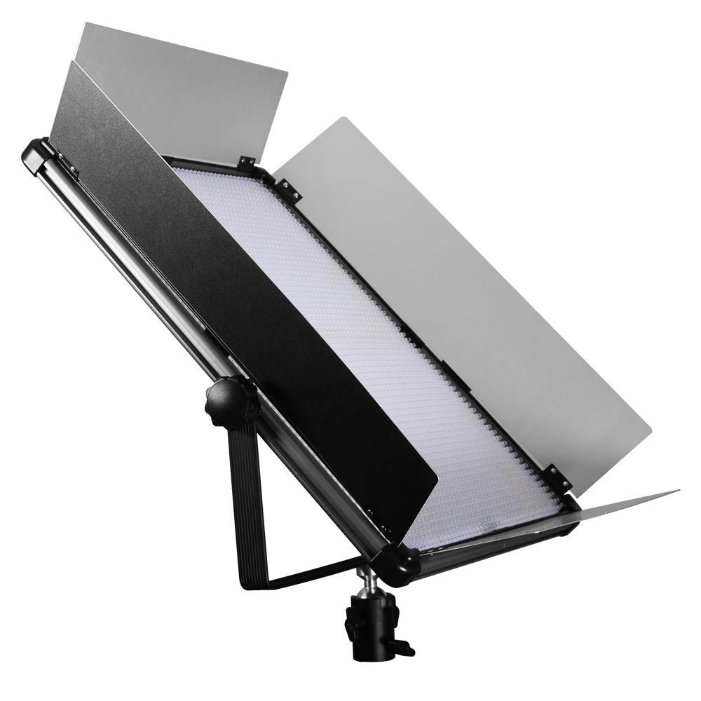Luce diurna LED per flash da studio, 5500 K, 0-100% dimmerabile, lampada fotografica con 4 ante, 210 W, 19500 lumen, pannello per ritratti, fotografia di prodotti, live streaming, interviste e video