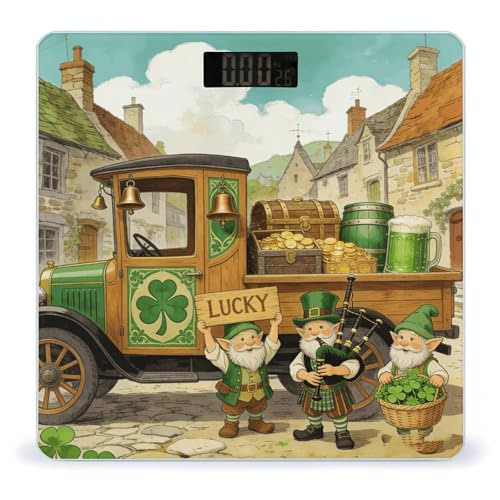 Báscula digital con diseño Green Shamrock Gnomes, precisa y durable miniatura 1