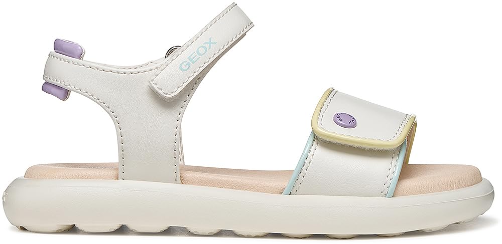 Geox J PUFFYPOP GI Sandal, White/Multicolour, 29 EU