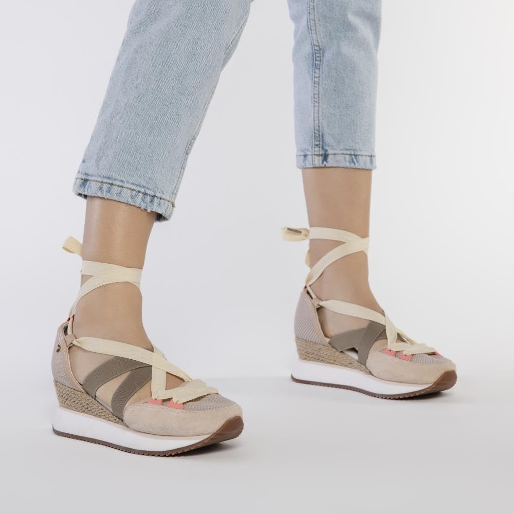 Sneakers Abiertos Blancos con CUÑA para Mujer SAMOBOR