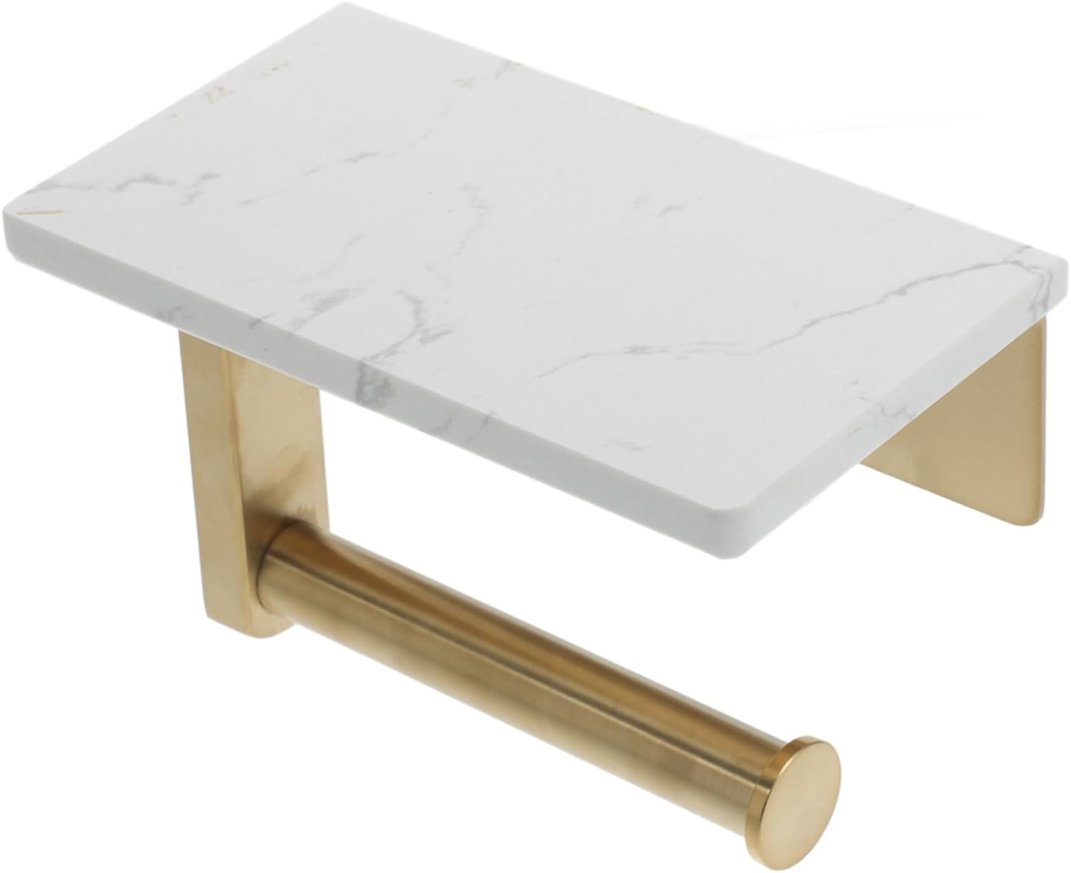 Zerodeko Toilet Paper Holder Shelf Wall-Mounted Marble Design Storage Rack for Bathroom
