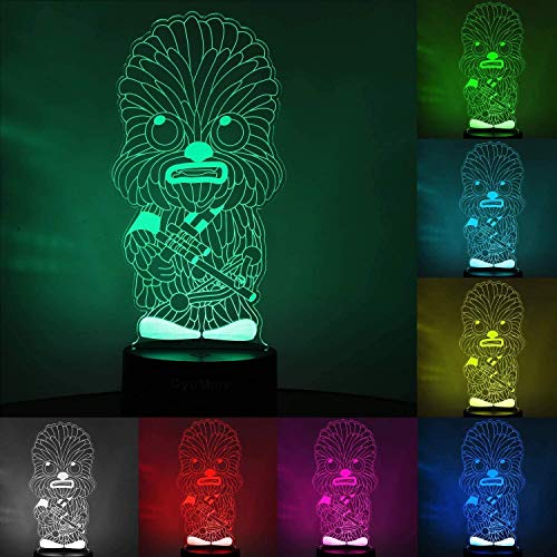LOYALSE Star Wars Night Light Gift voor kinderen, 3D-illusie met boom en 7 kleuren wisselende decoratieve lamp, perfect… - Afbeelding 4