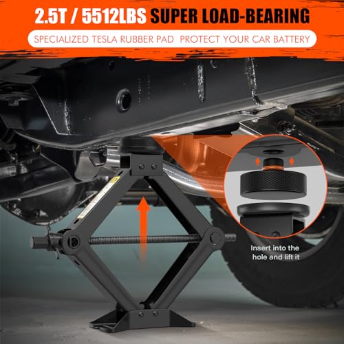 Car Jack for Tesla Model Y Model 3, IMAYCC 2.5 Ton Tesla Car Jack Kit with Pucks/Pad, Scissor Jack for Car Tesla Model Y/3/S/X Spare Tire Repair Tools, Tire Changing Kit for Tesla Vehicles. - Thumbnail 3