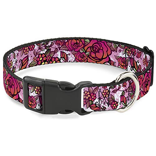 Collar Buckle Down pc-w30218-s de plastico blanco con flores para perros pequenos 2