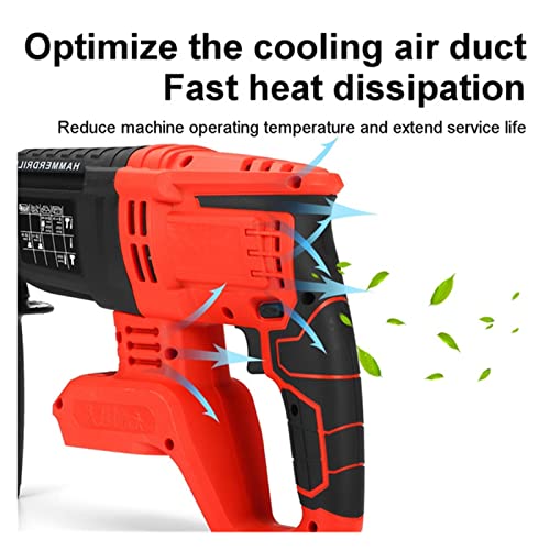 TEMSOOM Hand-Elektrohammer, wiederaufladbarer, bürstenloser, kabelloser Bohrhammer, Schlagbohrmaschine, Abbruch… – Bild 6