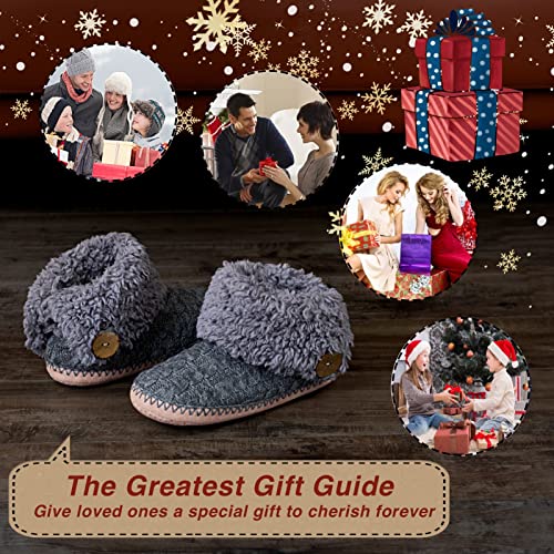 Image of cosyone1997 Cable Knit Slipper Socks for Women Non Slip Soft Sole | Fuzzy sherpa lining, gripper dots, flexible bootie coverage and machine washable care for warm, comfortable indoor wear
