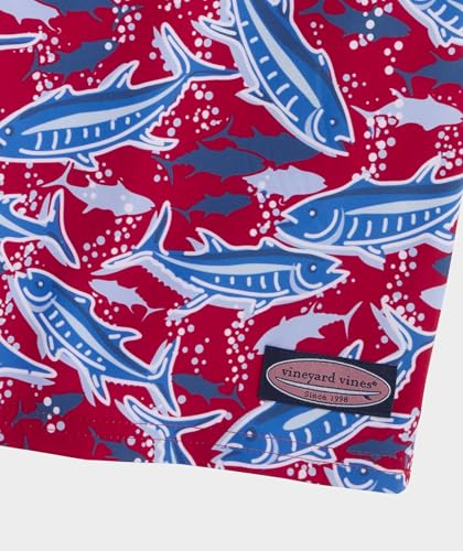 vineyard vines Men's Standard 7 Inch Printed Chappy Swim Trunks, Bonefish-Red4