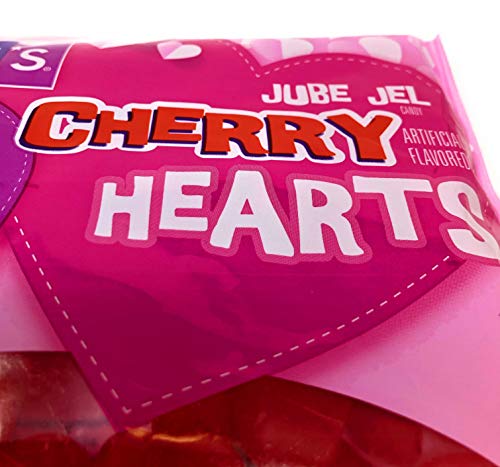 Brachs Jube Jel Cherry Hearts Valentines Day Jelly Candy Bulk Pack Of 3 Bags - 12 Oz Per Bag - 36 Oz Total - Cherry Flavored Valentine Candy #TOP3