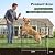 TOPIRON 3-Layer Garden Fence with Gate, 32in(H) x 23ft(L) 10 Panels, Animal Barrier Dog Fence Outdoor for Yard, No Dig Fence for Dogs, Rabbits