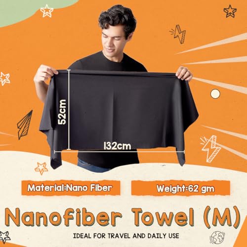 Image of TRAVEL LIKES ME Bath Towel-Quick Dry for Men&Women,Premium Light Weight,Super Absorbent,Soft Thin Smooth Bathing Cloth for Travel,Swiming and Beach,Naonofiber (Red&Black-Pack of 2, 52 * 132 cm)