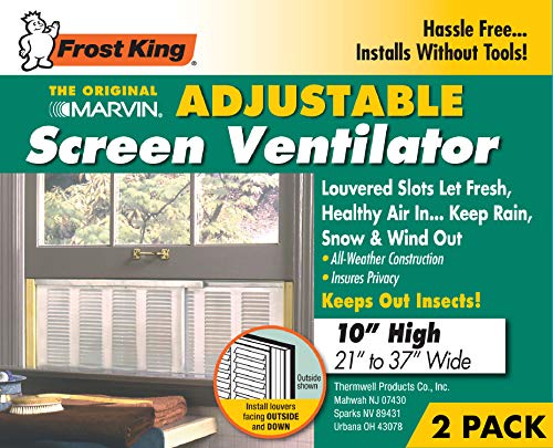 Frost King 2Aws1207 Wb Marvin Adjustable Window Screen, 10In High X Fits 21-37In Wide (2 Pack), Natural #TOP1