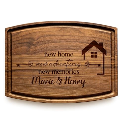 Tabla de cortar rectangular de madera personalizada para regalos de cierre inmobiliario miniatura 1