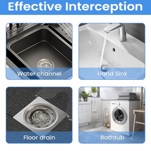 Image of HASTHIP 20Pcs Sink Strainer Hair Catchers 3.35 inches Removable Hair Catchers for Sink Strainer PP Reuseable Anti-Clogging Drainer for Bathroom Floor Strainer