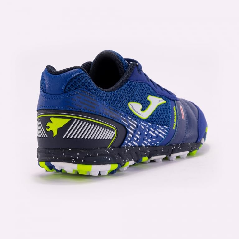 Joma - Soccer Shoes for Turf, Blue 6.5-11 Natural Leather and Mesh Upper, VTS Ventilation, Protection Toe,3