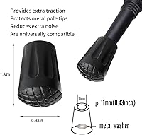 Vista 5 de 12 Pieces Walking Stick Tips Rubber Trekking Pole Tips Replacement- Rubber Feet for Hiking Poles (Grid 12 Pieces)
