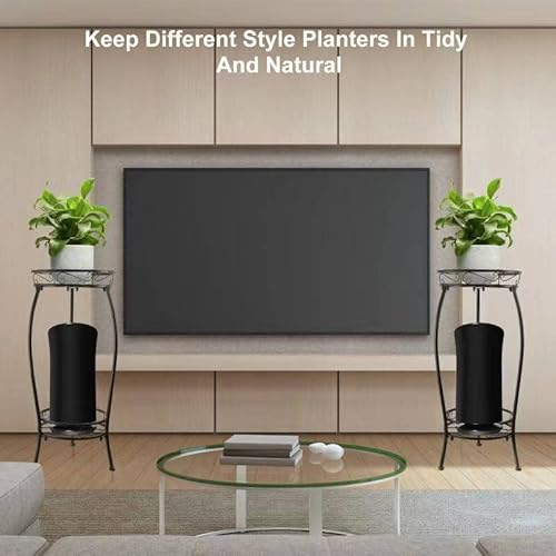 Tall Plant Stands Indoor Outdoor, 2Tier Metal Plant Stand Potted Flower Pot Stand For Multiple Planter,Heavy Duty Iron Planter Shelves Rack Anti-Rust For Planter Garden 27" (Black) #TOP1