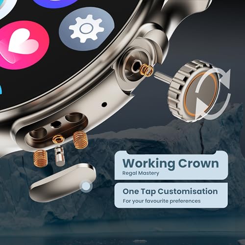 GOBOULT Newly Launched Crown R Pro Smart Watch 1.43''HD AMOLED, Bluetooth Calling, Working Crown, Zinc Alloy Frame, 600 Nits Brightness, AI Voice... - Image 5
