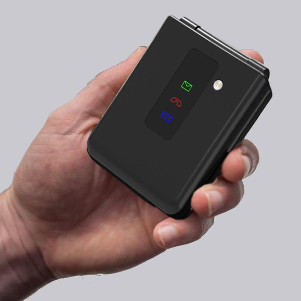 TTfone TT660 - Teléfono móvil abatible para Personas Mayores, diseño Plegable, Botones Grandes, Asistencia de Emergencia, batería de Larga duración, Pago por Uso (EE PAYG, Negro, con Cargador de Red)