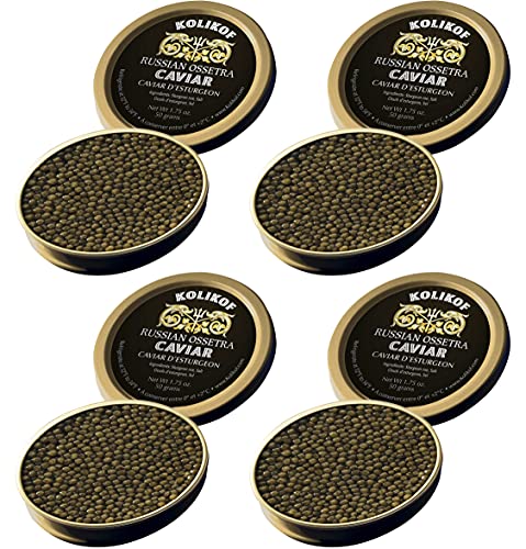 Kolikof Russian Ossetra Caviar - 4 - 50g (200g / 7 oz. Total Wt.)