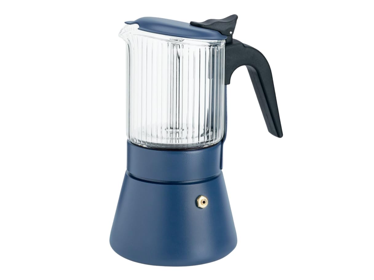Cafetera borosilicato 6 Tazas Azul