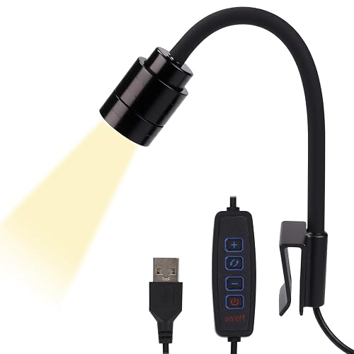 Mini Aquarium Spotlight, Clip-On Gooseneck Lamp, 15°-90° Zoom | Tri-Color