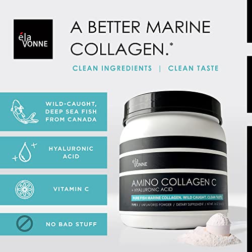 Amino Collagen C With Hyaluronic Acid (60 Servings _ 16Oz _456G) - Non-Gmo Marine Collagen Peptides - Hydrolyzed Powder - Unflavored - No Sugar - For Firm Skin, Hydration, Healthy Joints And Gut. #TOP1