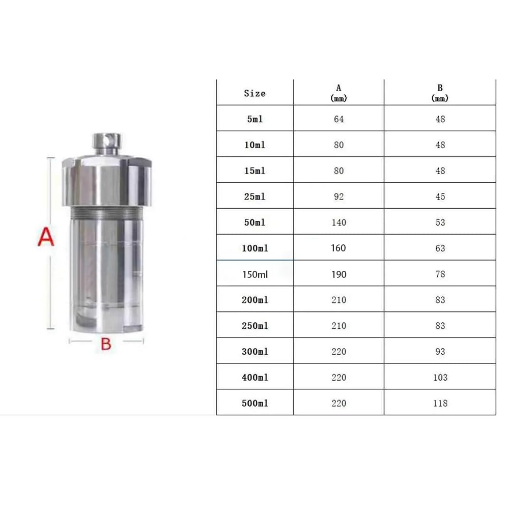 Reactor autoclave de síntesis hidrotermal revestido de PTFE de 5/10/15/25 ml, tanque de digestión a alta presión.(10ml)