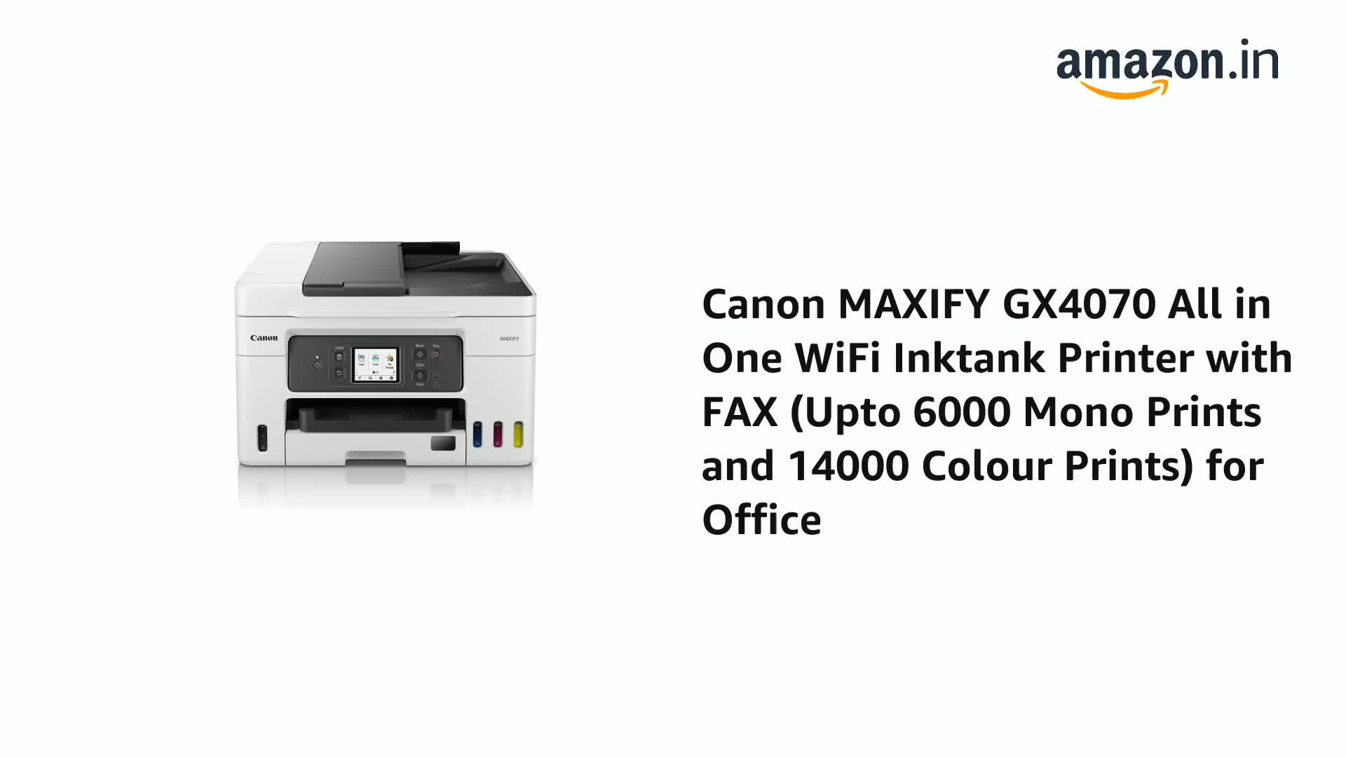 Amazon.in: Buy Canon MAXIFY GX4070 All in One WiFi Inktank Printer