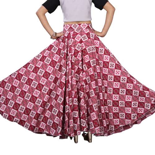 Image of JYESHTA Women's American Crepe Flared A Line Stitched Long Skirt with 12 Mtr Flare 40 in Height | Skirts for Women Long Length | Long Skirts for Girls