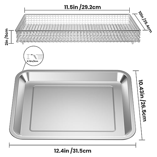 Stainless Steel Baking Tray Pan and Air Fryer Basket Compatible with