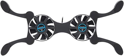 Miniatura 6 de QUZHI Mini portátil plegable plegable USB ventilador dual enfriador almohadilla de enfriamiento para PC portátil portátil 7