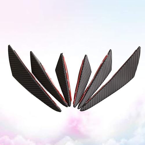 Miniatura 7 de Kit universal de alerón de coche  6 piezas divisoras delanteras exteriores de coche suaves aletas para carrocería  Adhesivos decorativos de goma