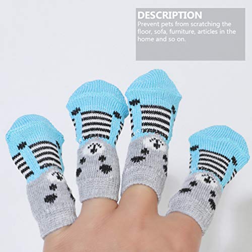 VILLCASE 8 Pares de Meias Anti-Derrapantes para Cães de Malha Protetores de Patas para Cães E Gatos