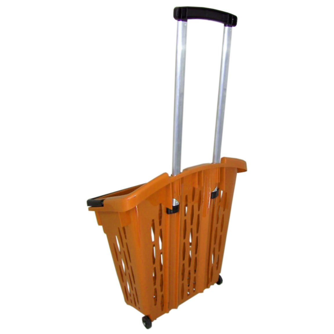 Trolley pour achats chariot d´achats shopper 40 litres différents couleurs corbeille d´achats sur roues rouge