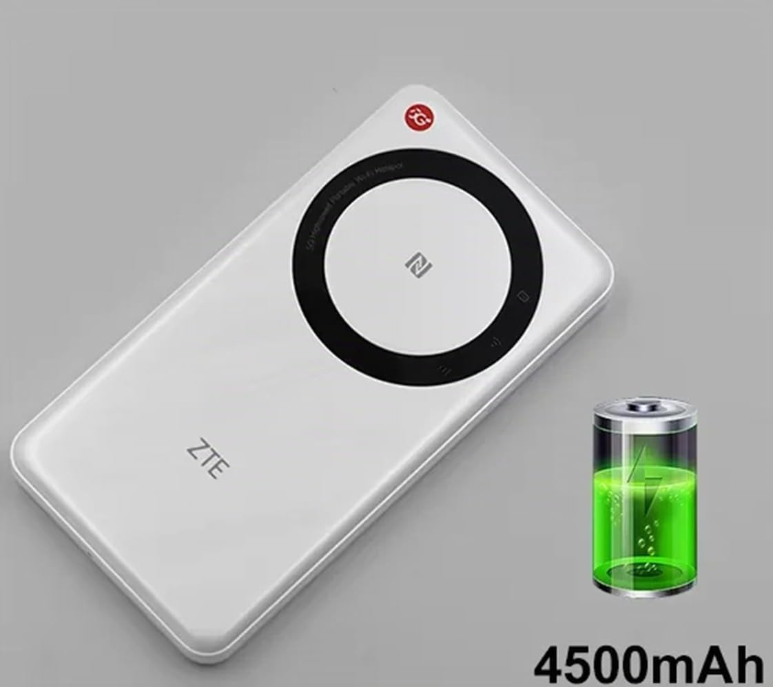 ZTE 5G Pocket WiFi U30 Air 4500mAh Tipo-C 867Mbps 2.4/5GHz Dual Band Portable Hotspot 5G 4G LTE Tarjeta SIM Router Móvil - Blanco