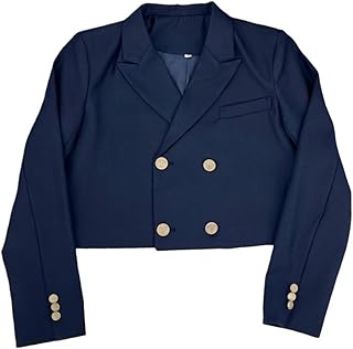 [SSUPTEMBER2] ショート丈 ブレザー ダブルボタン 制服 スクールガール レディーステーラード スーツジャケット セミピークドラペルカラー 卒業式 入学式 紺色 女子高生 JK 春秋 フォーマル ビジネス 就活 オフィス 事務服 通勤