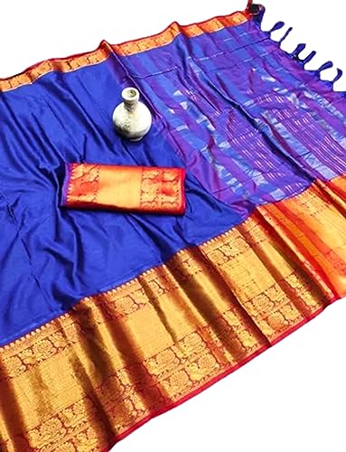 Generic blue narayanpet silk saree – image 4