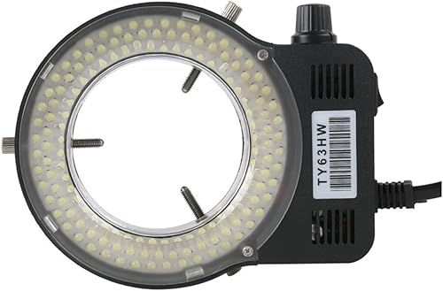 USEEV Adaptador de microscopio, 56 unidades, 144 unidades, luz de anillo LED, lámpara iluminadora de microscopio para video industrial, accesorios