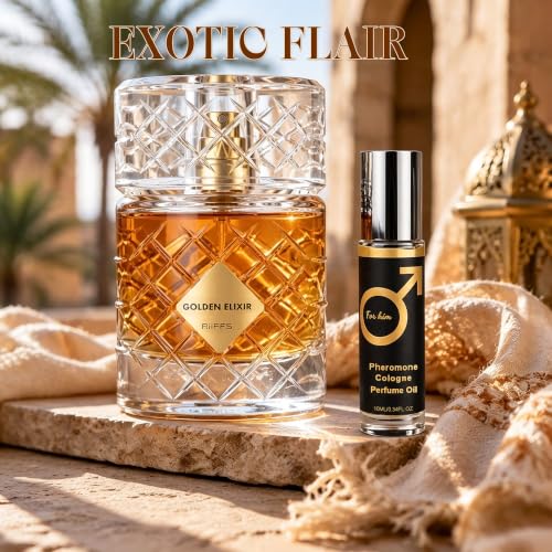 Image of AFLUXE Men's EDP Pheromone&Parfum, Oriental Gourmand Fragrance-RFS Golden | Long Lasting Perfume for Men, Eau de Parfum Spray, 3.74 Fl Oz-5