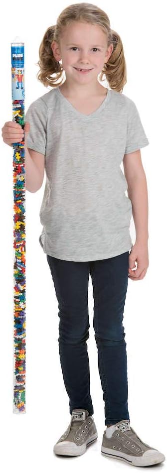 PLUS PLUS – Super Tube – 500 Piece, Basic Color Mix – Construction Building STEM | STEAM Toy, Interlocking Mini Puzzle Blocks for Kids