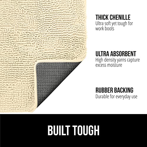 Image of Gorilla Grip Original Indoor Durable Chenille Doormat, 70x24, Absorbent Washable Inside Mats, Low-Profile Rug Doormats for Entry, Mud Room Mat, Back Door, High Traffic Areas, Golden Sand