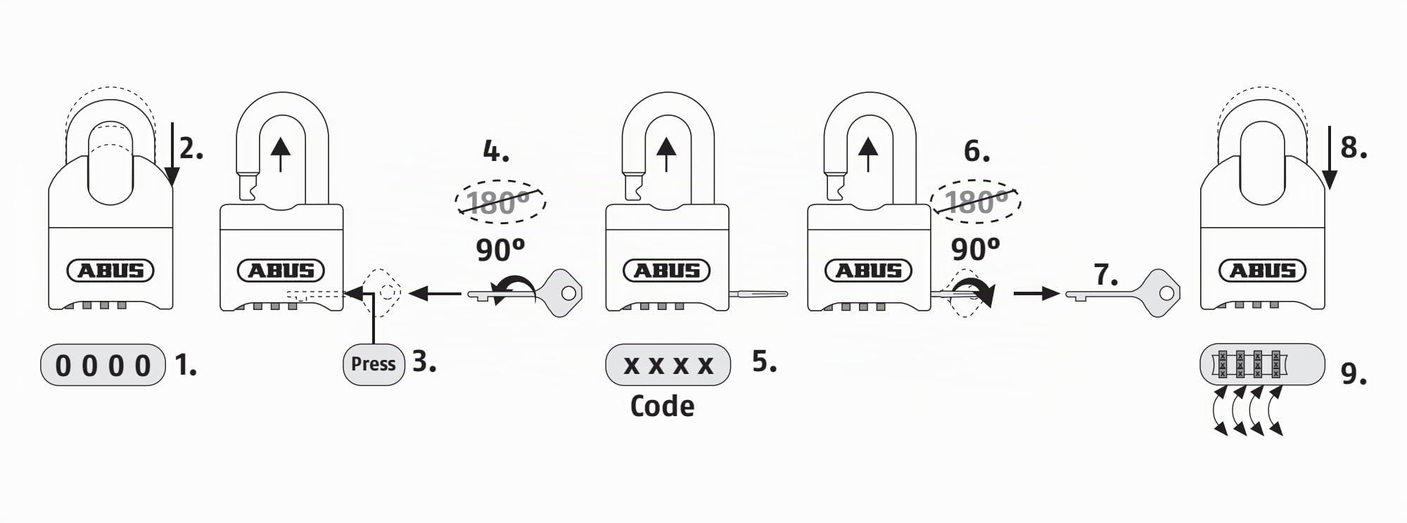 Abus - Cadenas à combinaison (190/60) [Importé de Grande-Bretagne]