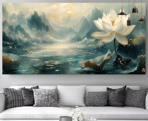Diamond Painting de Montañas y Flores 30x60cm, Kit M-Y853 de Pintura Diamante Niños y Adultos