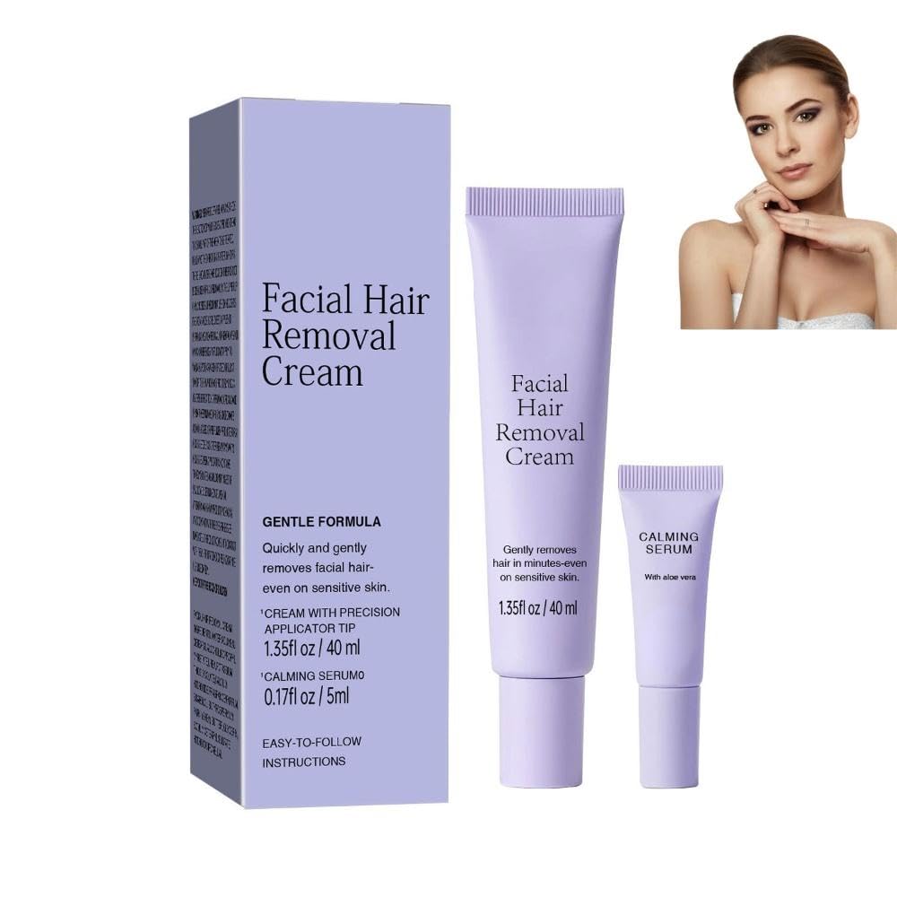 Hydrateology Facial Hair Removal Hydratology Remover Hair Removal Cream Gentle Face Remover for All Skin Types Smooth Hair-Free