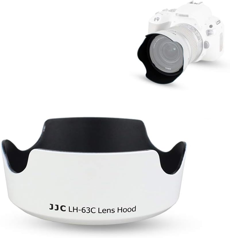 18-55mm Lens Hood Shade for Canon EF-S 18-55mm f/3.5-5.6 is STM & RF 24-50mm f/4.5-6.3 is STM Lens Replaces Canon EW-63C Hood for Canon Rebel T8i T7i T7 T6i SL3 SL2 EOS R8 R10 R7 90D 80D 77D-White
