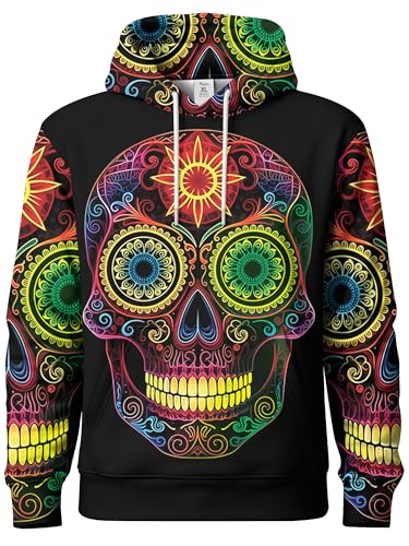 Image of PAGYMO Graphic Hoodies for Men Funny Novelty Pullover Hooded Sweatshirt | Funny 3D print, cool novelty design, colorful pattern, mens graphic pullover hoodie, sarcastic style, funky winter fashion